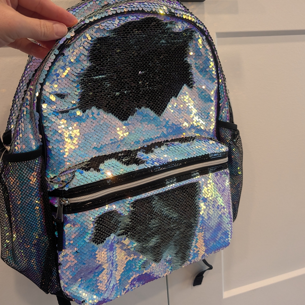 CHILDREN'S PLACE Flip Sequin Iridescent Backpack New With Tags Mermaid Sparkle - Picture 2 of 5